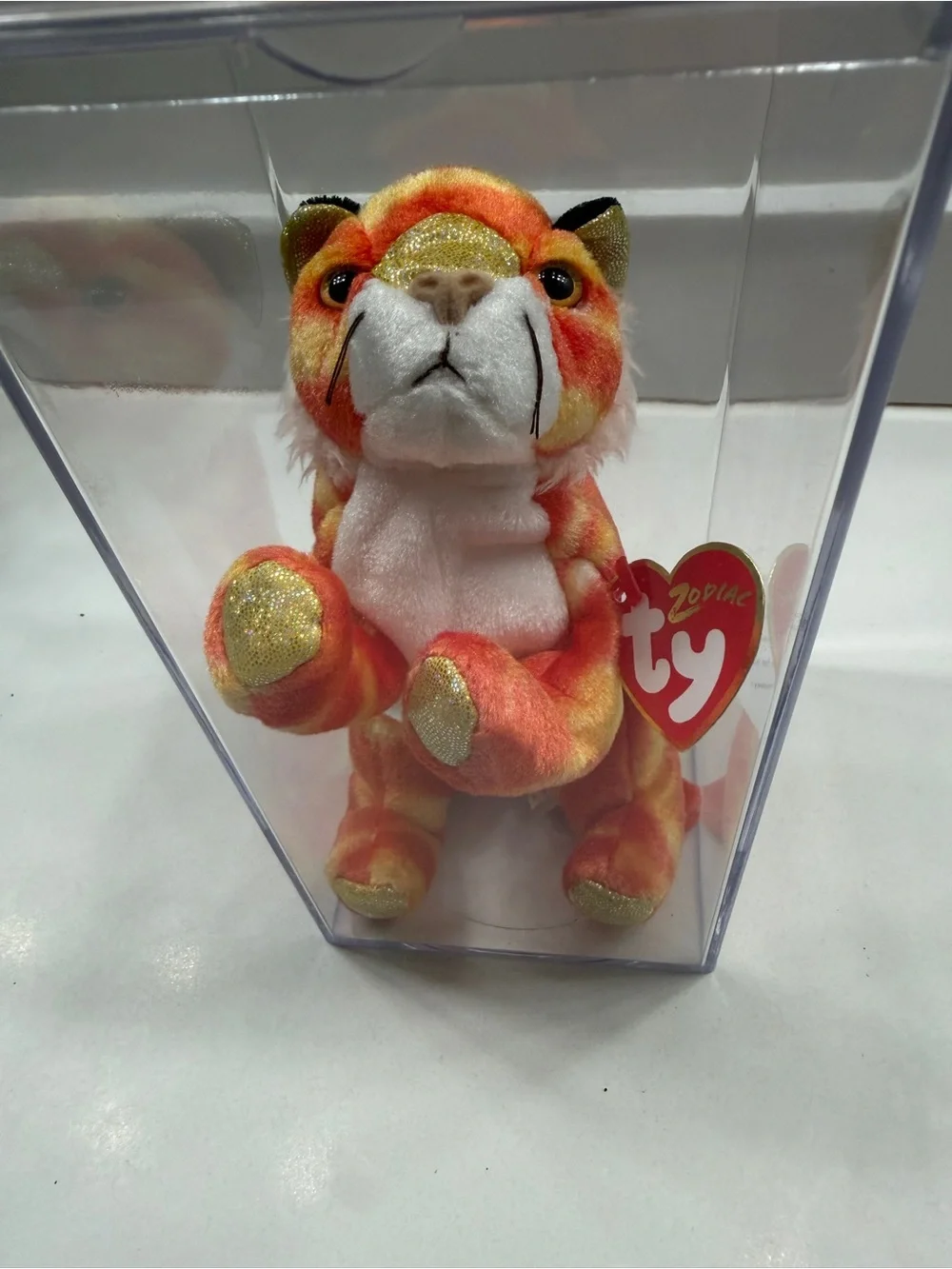 Ty Beanie Boos Zodiac Orange Glitter “Tiger” Plush Collectible